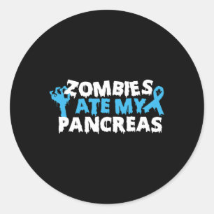 Type 1 Diabetes Awareness Zombies Ate My Pancreas Classic Round Sticker