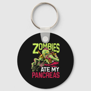 Type 1 Diabetes Awareness Zombies Ate My Pancreas Keychain
