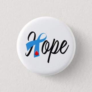 Type 1 Diabetes Blue Ribbon Awareness HOPE Button