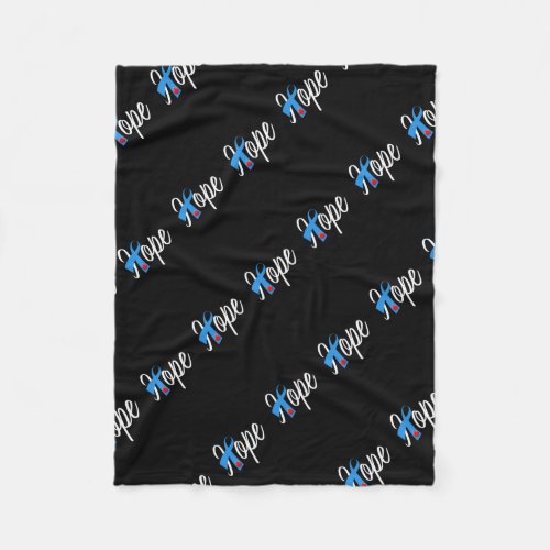 Type 1 Diabetes Blue Ribbon Awareness HOPE Fleece Blanket