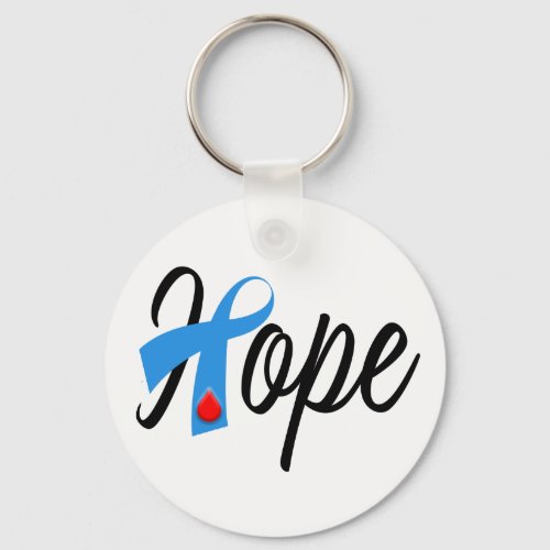 Type 1 Diabetes Blue Ribbon Awareness HOPE Keychain