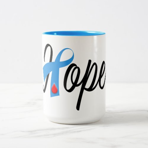 Type 1 Diabetes Blue Ribbon Awareness HOPE Two_Tone Coffee Mug