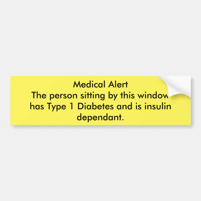 Type 1 diabetes Car Bumper sticker Zazzle