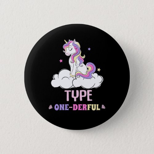 Type 1 Diabetes Cute Unicorn Lover Button
