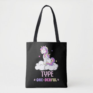 Type 1 Diabetes Cute Unicorn Lover Tote Bag