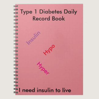 Type 1 diabetes Daily record book