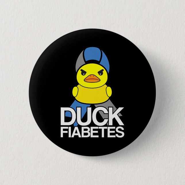 Type 1 Diabetes Duck Fiabetes T1d Awareness  Button (Front)