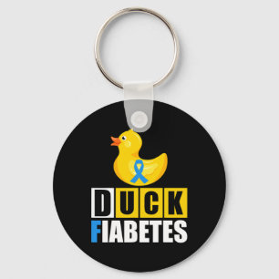 Type 1 Diabetes Duck Fiabetes T1d Awareness  Keychain