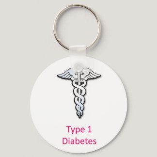 Type 1 Diabetes pink Keychain