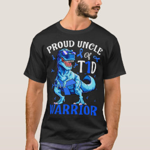 Type 1 Diabetes Proud Uncle Of A T1D Warrior Dinos T-Shirt