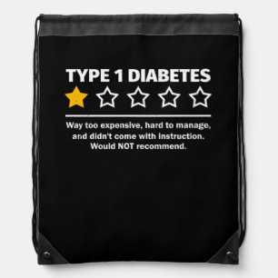 Type 1 Diabetes Recommended T1D Awareness One Star Drawstring Bag