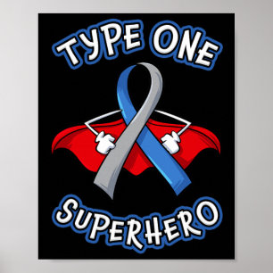 Type 1 Diabetes Superhero Awareness Gift Diabetic Poster