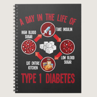 Type 1 Diabetes Support T1D Diabetic Awareness Notebook