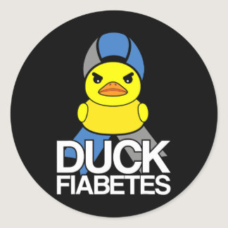Type 1 Diabetes T1D Duck Fiabetes For Diabetes Awa Classic Round Sticker