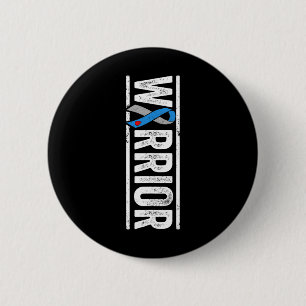 Type 1 Diabetes Warrior - Sideways Awareness Ribbo Button