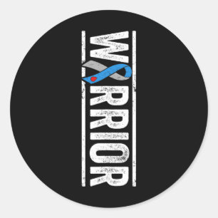 Type 1 Diabetes Warrior - Sideways Awareness Ribbo Classic Round Sticker