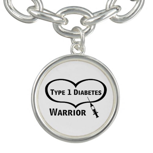 Type 1 Diabetes Warrior With Syringe Ch Bracelet