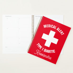 Type 1 Diabetic Medical Alert Personalized Planner