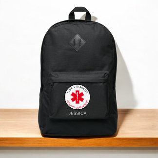 Type 1 Diabetic Medical Alert Personalized  Port Authority® Backpack