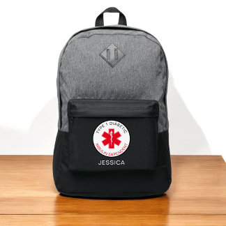 Type 1 Diabetic Medical Alert Personalized  Port Authority® Backpack