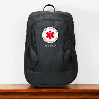 Type 1 Diabetic Medical Alert Personalized  Port Authority® Backpack
