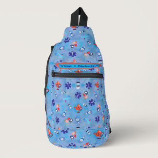 Type 1 or 2 Diabetic Colorful Print Sling Bag