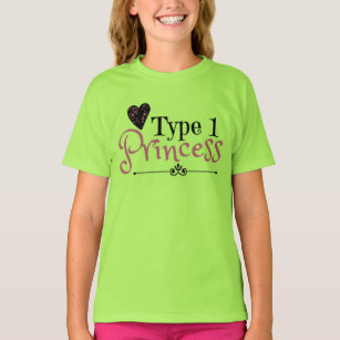 Type 1 Princess: Shirt for Type 1 Diabetic Kids