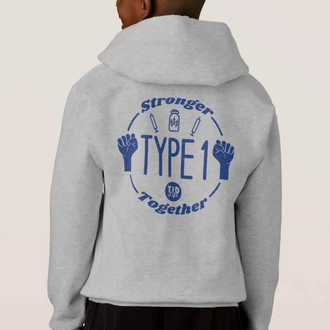 Type 1 Stronger Together [Nvy-Gry]  Hoodie (Back)