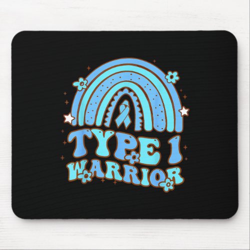 Type 1 Warrior Retro Rainbow Diabetes Awareness Ri Mouse Pad