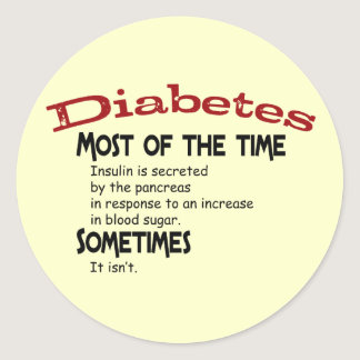 Type 2 Diabetes Gifts & T-shirts Classic Round Sticker