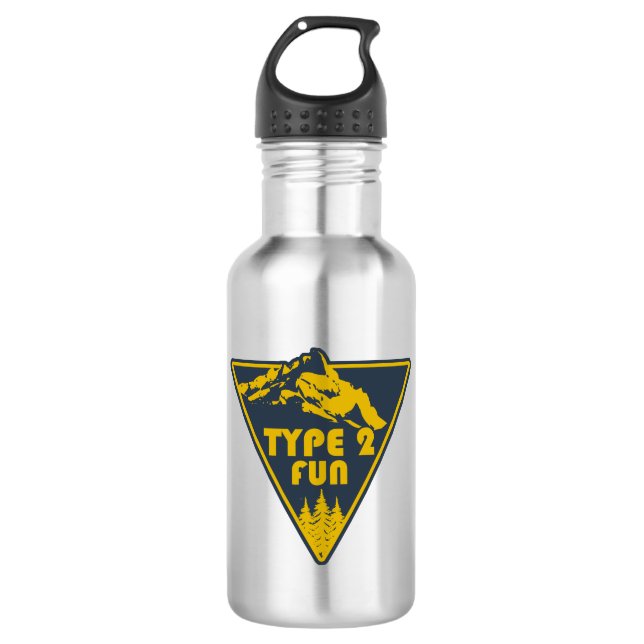 Type 2 Fun Mountains Stainless Steel Water Bottle (Front)