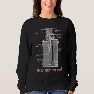Type 99 Kiska Japanese WW2 Hand Grenade Diagram_1 Sweatshirt