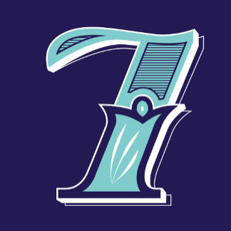 Type Art: Number Seven Square Sticker