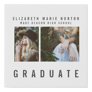 Type graduation multi photo modern faux canvas print