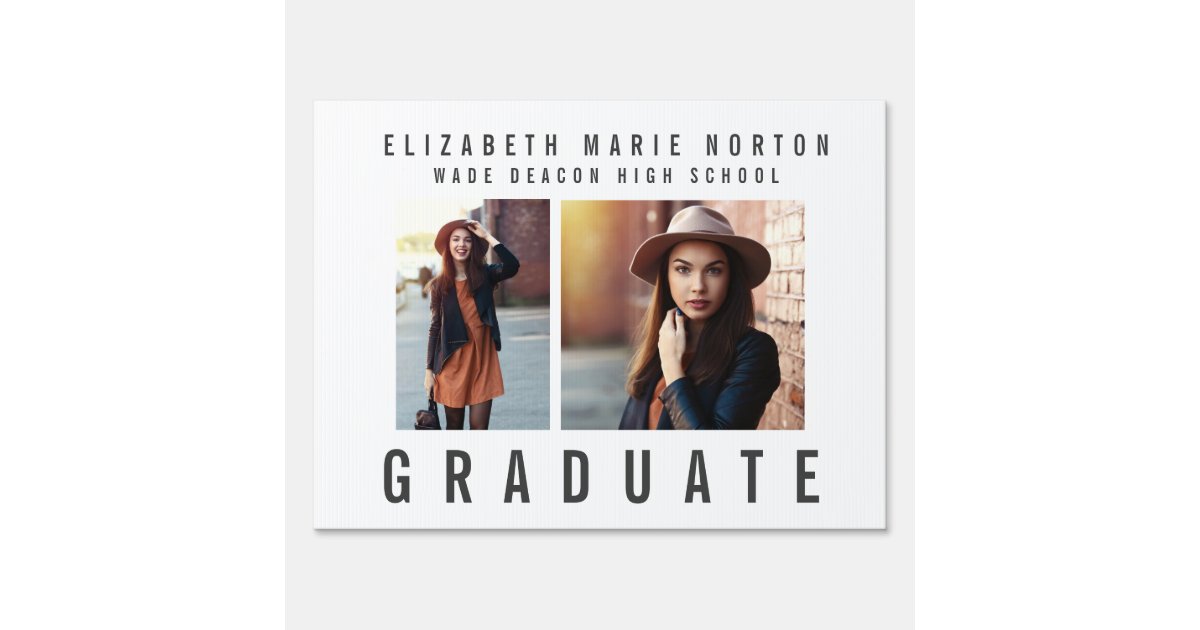 Type graduation multi photo modern sign | Zazzle