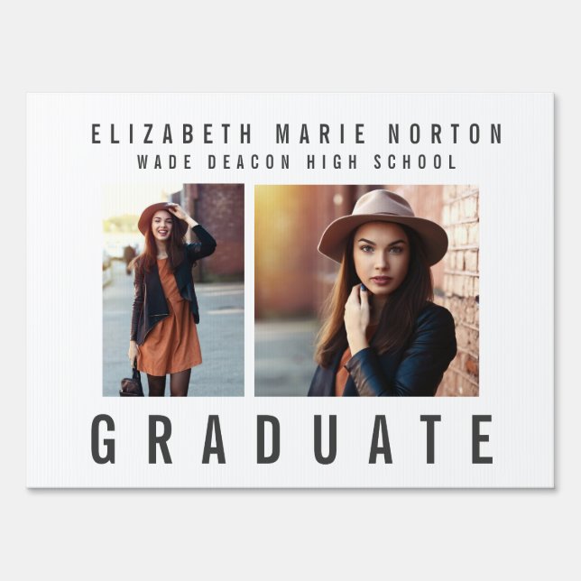 Type graduation multi photo modern  sign (Front)