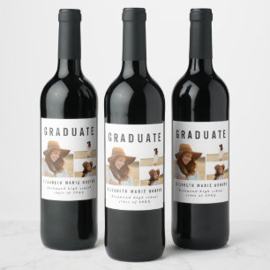 Type graduation multi photo wine label