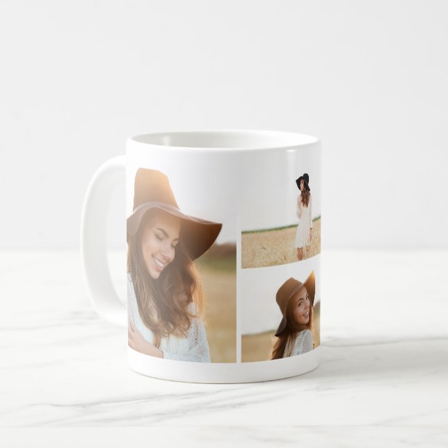 Type graduation multi photo wine label coffee mug (Front Left)