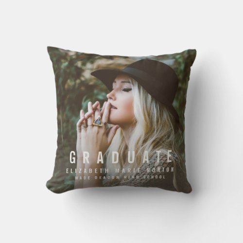 type graduation personalized photo  throw pillow