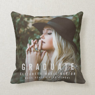 type graduation personalized photo throw pillow