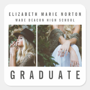 Type graduation square sticker