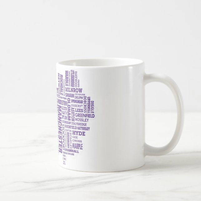 Type map of Greater Manchester Coffee Mug (Right)