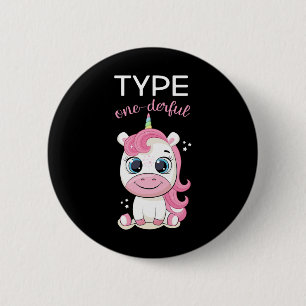 Type One-derful Diabetes Awareness T1d Unicorn Dia Button