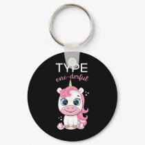 Type One-derful Diabetes Awareness T1d Unicorn Dia Keychain