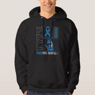 Type One Derful Rex Dinosaur Diabetes Awareness Mo Hoodie