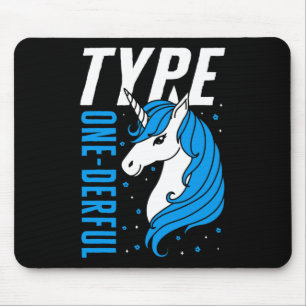 Type One Derful Unicorn T1d Girls Diabetes Awarene Mouse Pad