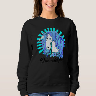 Type One Derful Unicorn T1d Girls Diabetes Awarene Sweatshirt