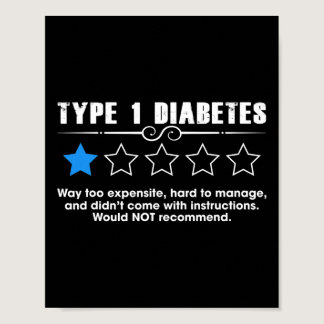 Type One Diabetes One Star Rating T1D Awareness Mo Poster