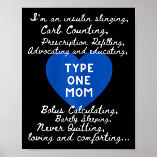 Type One Mom Awareness Diabetes Awareness Day T1D Poster