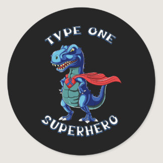 Type One Warrior Diabetic Boy Diabetes Awareness M Classic Round Sticker